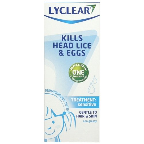 Lyclear Sensitive Head Lice Treatment With Comb 150ml Kills Head Lice And Eggs