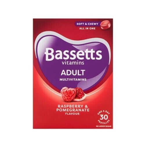 Bassetts Adult Multivitamins Rasberry & Pomegranate Flavour 30 Pastilles