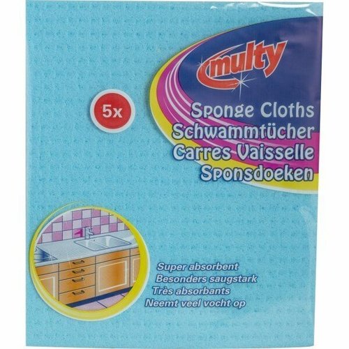 Multy 5 Sponge Cloths  Super Absorbent 18x20cm