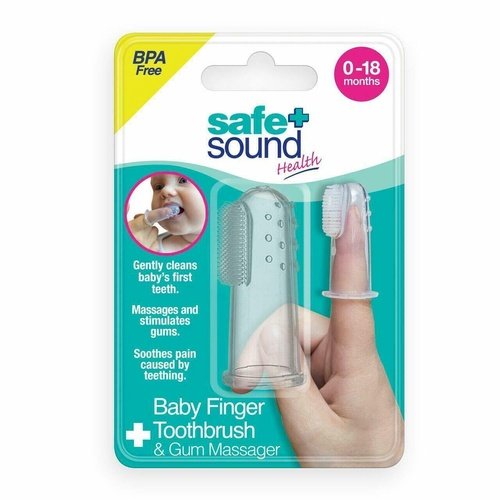 Safe And Sound Safety Baby Finger Toothbrush & Gum Massager