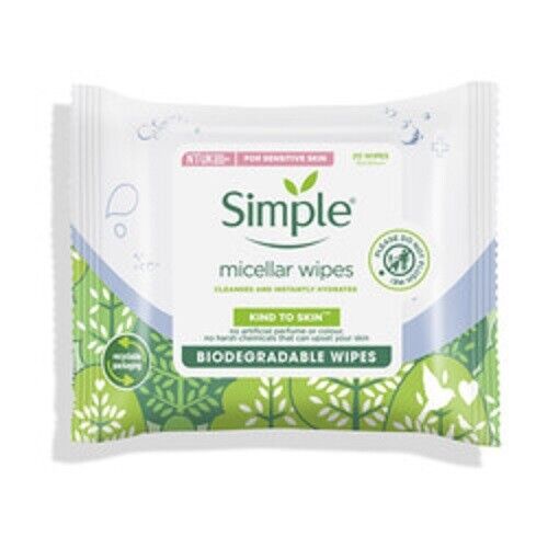 Simple Micellar Wipes Biodegradable Wipes 20pcs