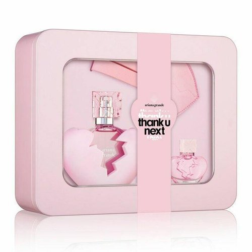 Ariana Grande Thank U, Next 50ml Eau De Parfum + 10ml Eau De Parfum Spray + Luggage Tag New Gift Set - LuxePerfumes