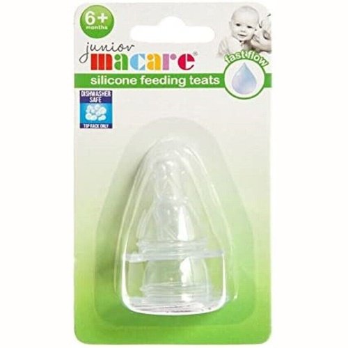 Junior Macare Silicone Feeding Teats 6+ Months-duo Pack