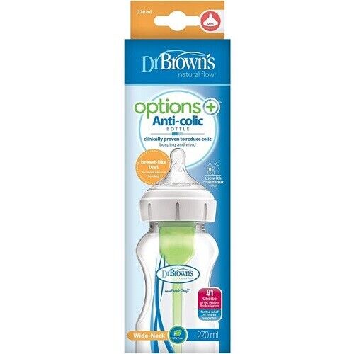 Dr Brown's Options+ Anti-colic Baby Bottle Wide Neck 0m+ -270ml