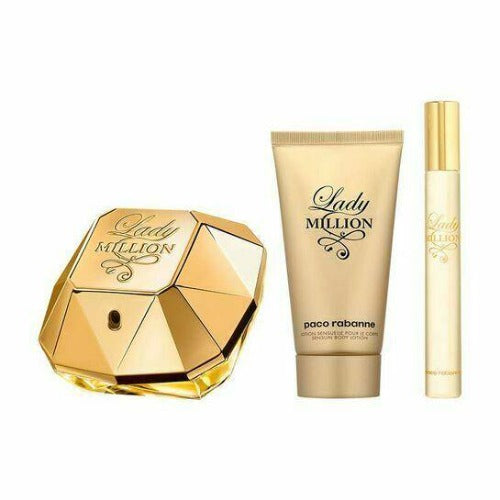 PACO RABANNE LADY MILLION 80ML EDP + 100ML BODY LOTION + 10ML EDP GIFT SET 2020 - LuxePerfumes