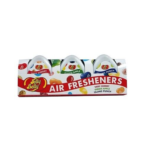 Jelly Belly Car Airfreshners Island Punch, Green Apple, Very Cherry Pach 3x50g