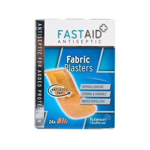 Fast Aid Antiseptic Fabric Plasters - 24 Assorted Plasters