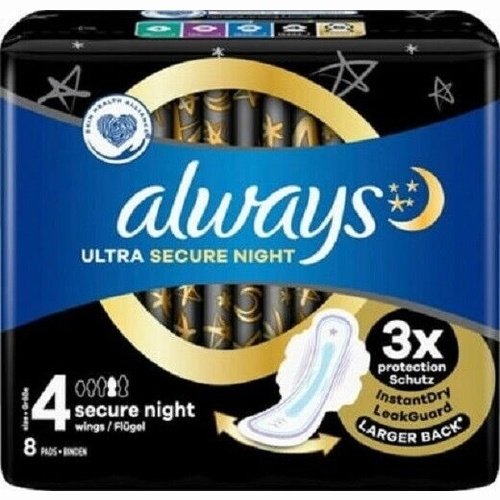 Always Ultra 4 Secure Night 8 Pads