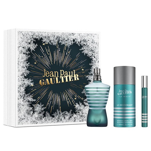 Jean Paul Gaultier Le Male 75ml EDT Spray + 10ml EDT Spray + 150ml Deodorant Spray Gift Set 2023