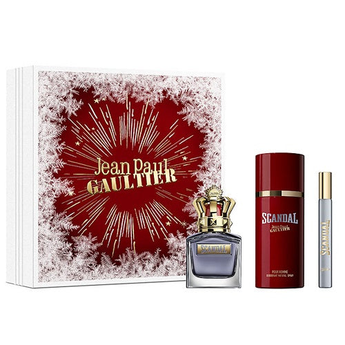 Jean Paul Gaultier Scandal Pour Homme 50ml EDT Spray + 10ml EDT Spray + 150ml Deodorant Spray Gift Set 2023