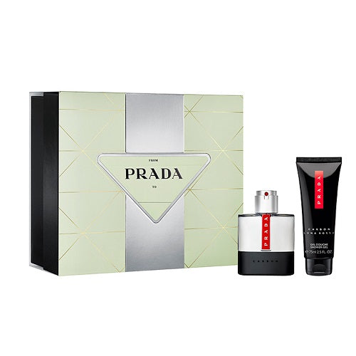 Prada Luna Rossa Carbon 50ml Eau De Toilette Spray + 75ml Shower Gel Gift Set 2023