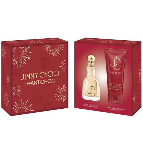 Jimmy Choo I Want Choo 60ml Eau De Parfum Spray & 100ml Perfumed Body Lotion Gift Set