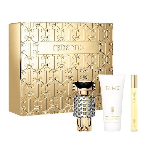 Paco Rabanne Fame 50ml EDP Spray + 10ml EDP Spray + 75ml Perfumed Body Lotion Gift Set 2024