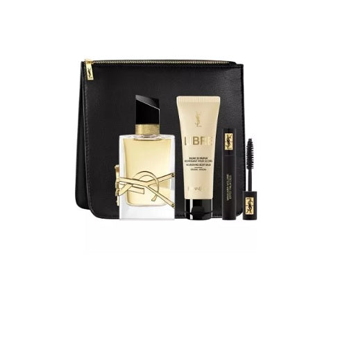 Yves Saint Laurent Libre 50ml EDP Spray + 50ml Body Balm + 2ml Mascara + Toiletry Pouch Gift Set