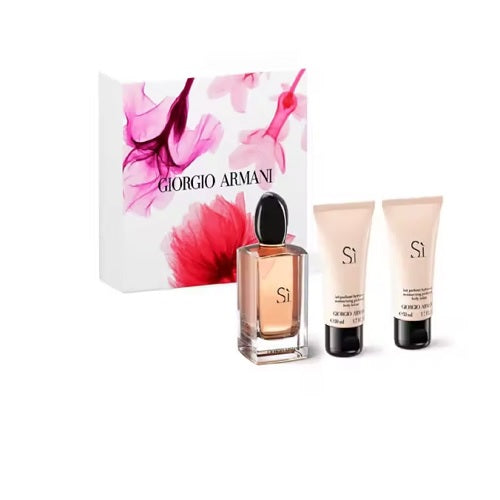 Giorgio Armani Si For Her 100ml Edp Spray + 50ml Body Lotion + 50ml Shower Gel