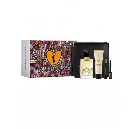 Yves Saint Laurent Libre 50ml EDP Spray + 50ml Body Balm + 2ml Mascara + Toiletry Pouch Gift Set