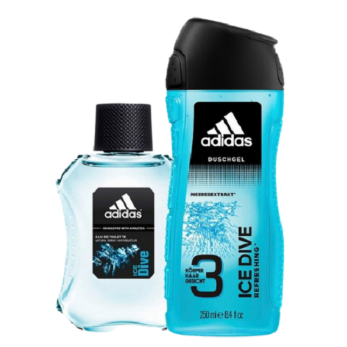 Adidas Ice Dive 100ml Eau De Toilette Spray + 3-In-1 Wash Gift Set