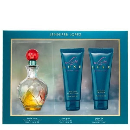 Jennifer Lopez Live Luxe 100ml EDP Spray +75ml Body Lotion + 75ml Shower Gel Gift Set