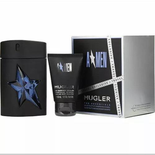 Thierry Mugler A*Men 100ml Refillable Eau De Toilette + 50ml Hair & Body Shampoo Gift Set - LuxePerfumes