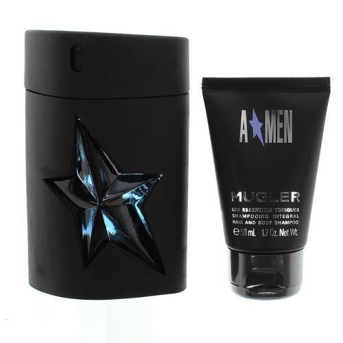 Thierry Mugler A*Men 100ml Refillable Eau De Toilette + 50ml Hair & Body Shampoo Gift Set - LuxePerfumes