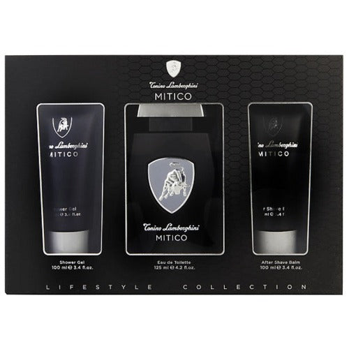 Tonino Lamborghini Mitico 125ml EDT +100ml S/G + 100ml Aftershave Balm Gift Set