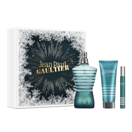 Jean Paul Gaultier Le Male 125ml EDT Spray + 10ml EDT Spray + 75ml All Over Shower Gel Gift Set 2023