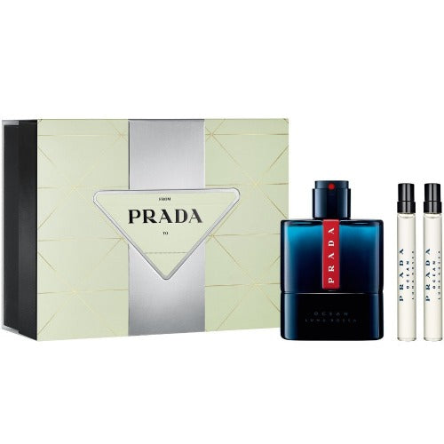 Prada Luna Rossa Ocean For Men 100ml EDT Spray + 2x10ml EDT Spray Gift Set 2023