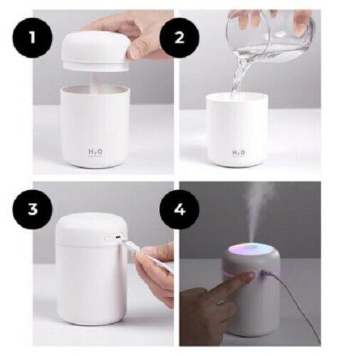Portable Usb Led 300ml Humidifier/Diffuser - Pink