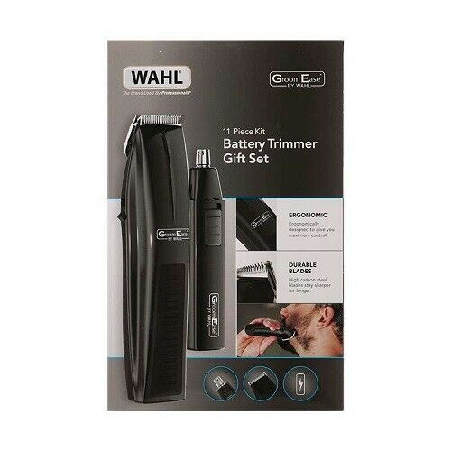 Wahl Groomease Hair Beard Trimmer Nasal Ear Nose Trimmer Gift Set 11 Piece Kit