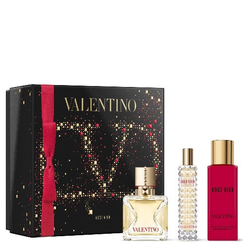 Valentino Voce Viva 50ml EDP Spray + 15ml EDP Spray + 100ml Body Lotion Gift Set