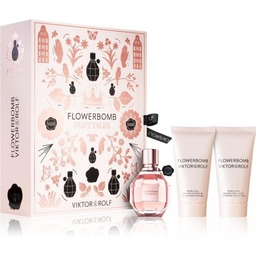 Viktor & Rolf Flowerbomb 30ml Eau De Parfum Spray + 50ml Shower Gel & 50ml Body Lotion Gift Set